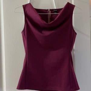 ANN TAYLOR XS | Sleeveless draped blouse top, professional & elegant